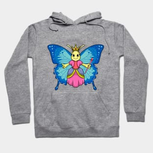 Butterfly as a queen with crown and magic wand Hoodie